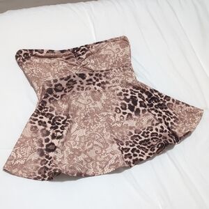 SHEIN Brown Leopard Print Skater Skirt